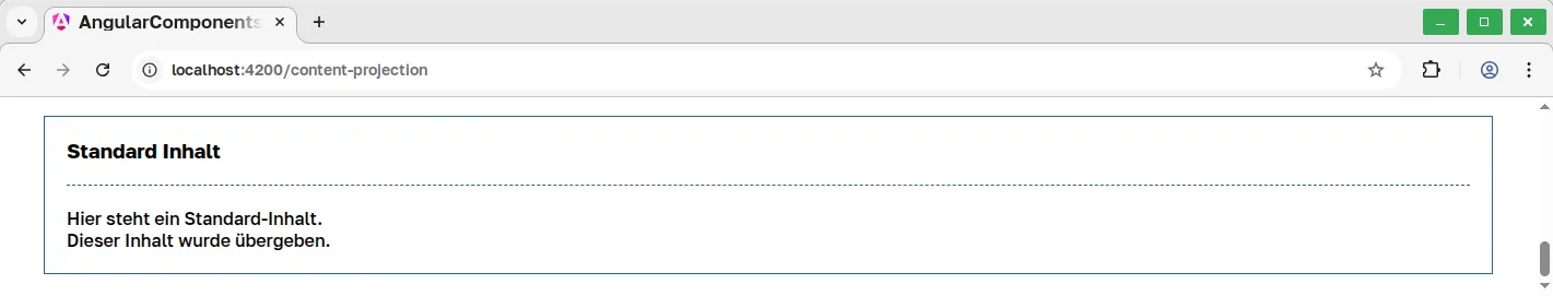 Angular Components - Content Projection - Fallback content