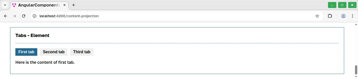 Angular Components - Content Projection - Beispiel Tabs (1)