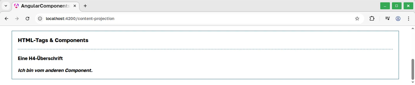 Angular Components - Content Projection - Tags und Components