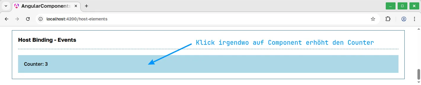 Angular Host Binding - Klick Event