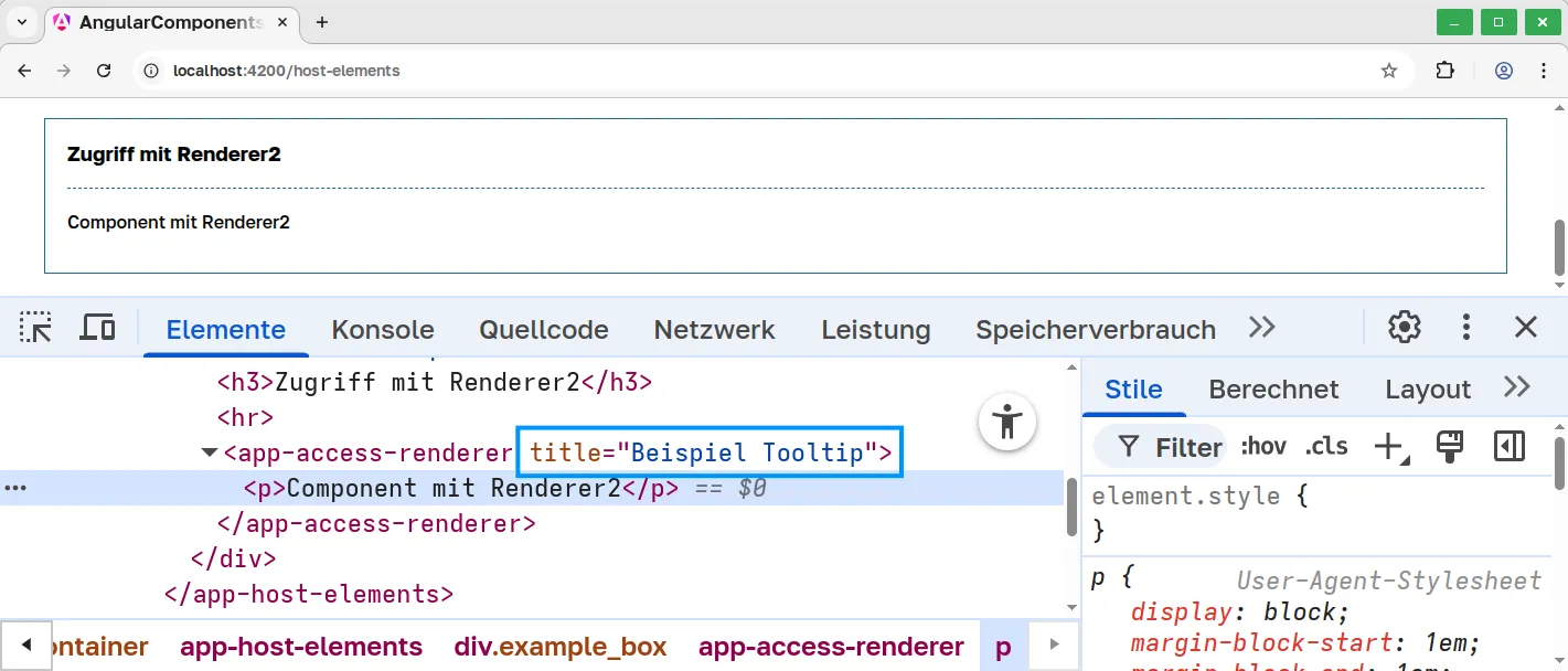 Angular Component Renderer2 - Manipulation