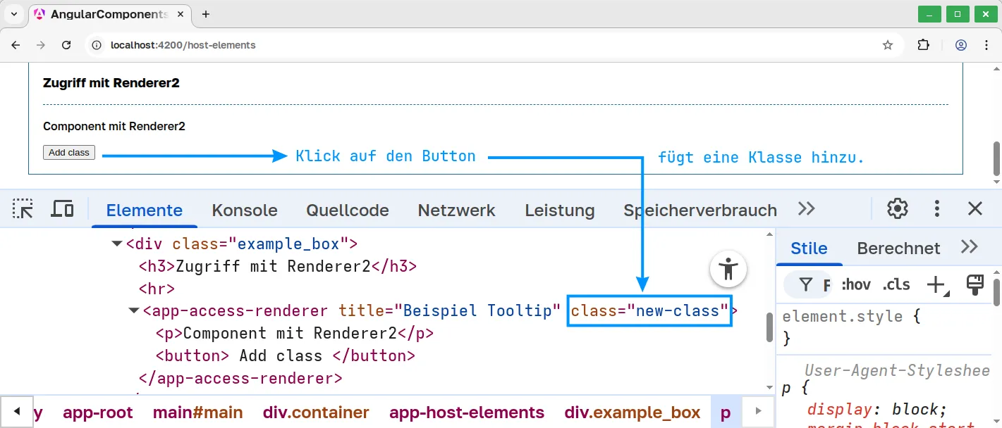 Angular Component Renderer2 - Event based
