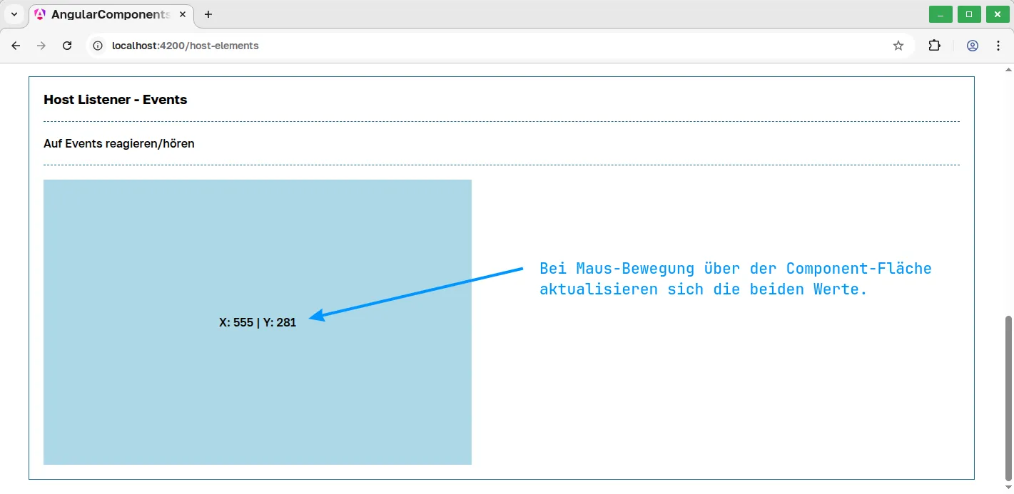 Angular Host Binding - Host Listener Beispiel