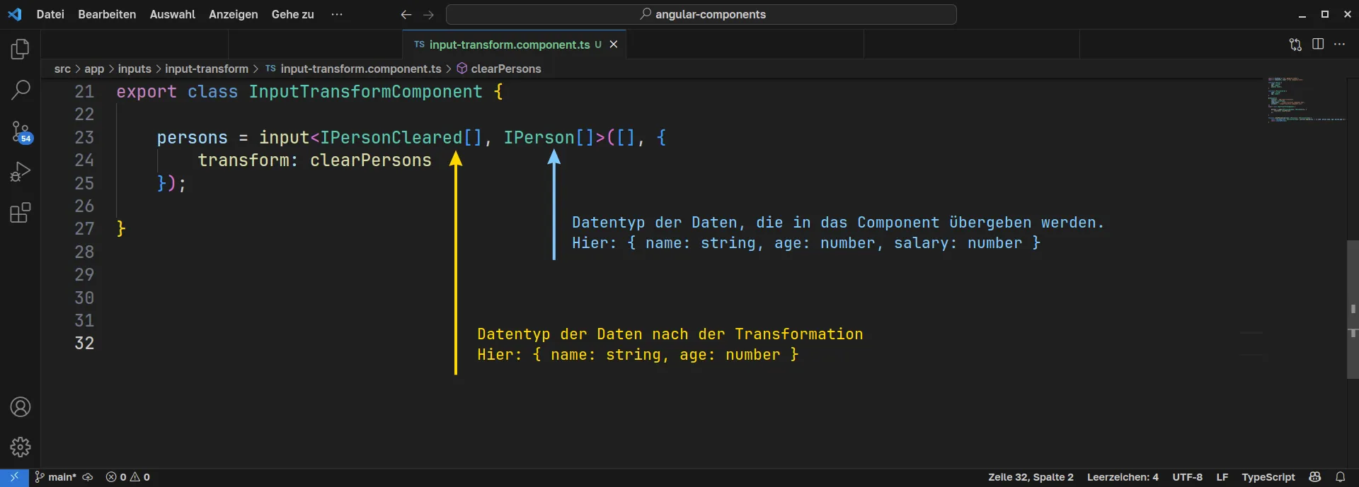 Reihenfolge der Angabe von Datentypen bei input-Funktion und Transformation