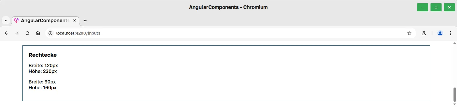 Ausgabe von transformierten Daten mit in Angular Component