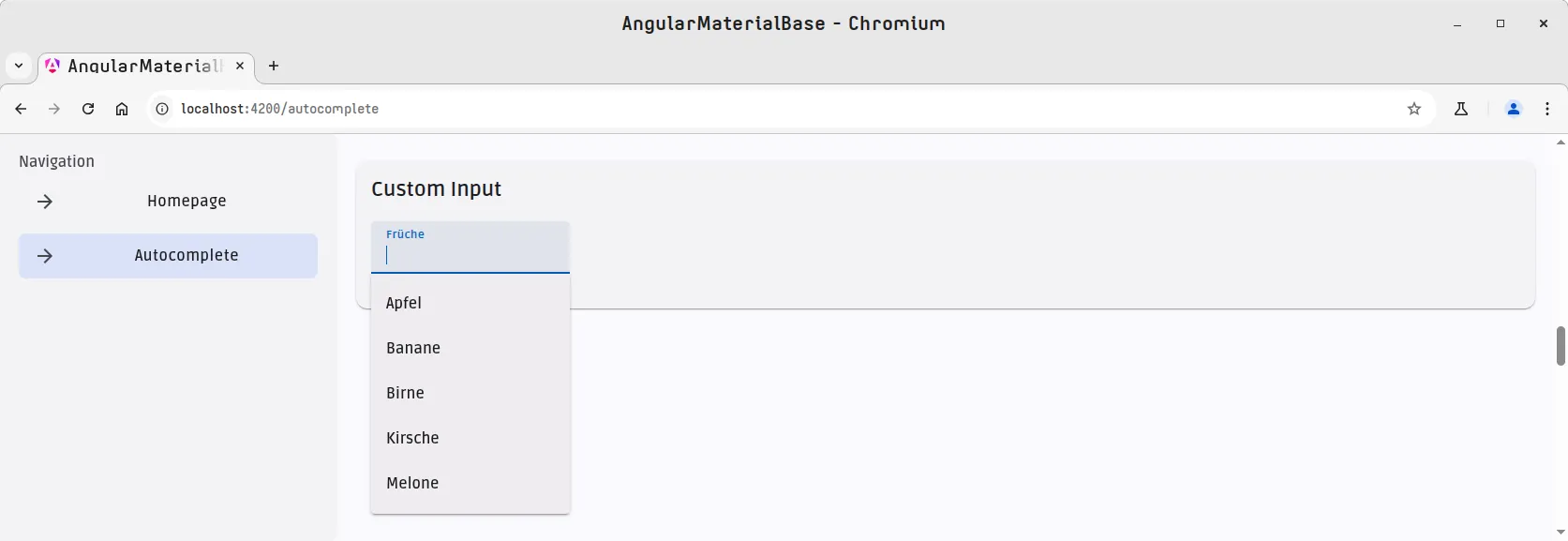 Angular Material Component - Autocomplete - Custom Input