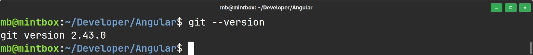 Angular - Warnung: Git Konfiguration