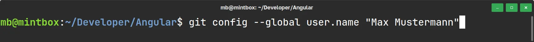 Angular - Git Konfiguration - Name