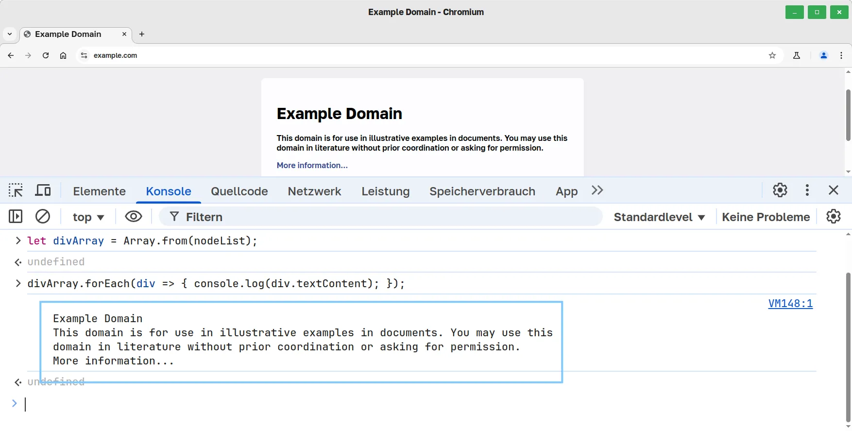 Array.from() - NodeList - Beispiel