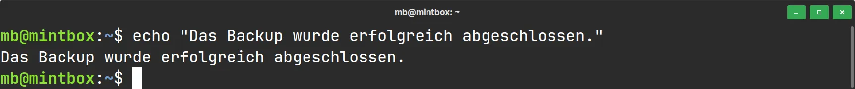 echo - Direkte Ausgabe - Beispiel