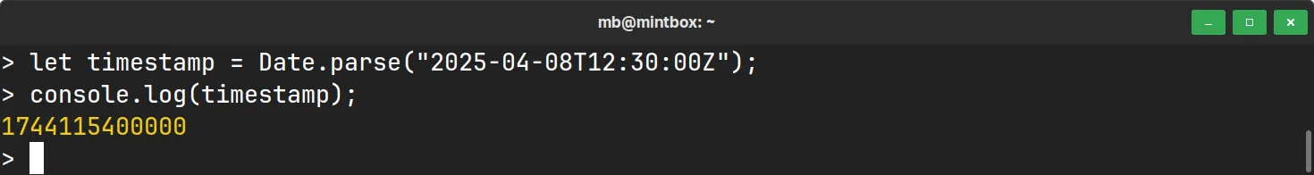 JavaScript - Date.parse() - Beispiel 1
