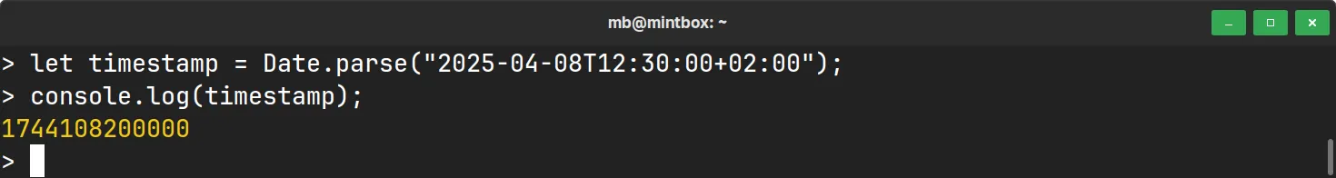 JavaScript - Date.parse() - Beispiel 3