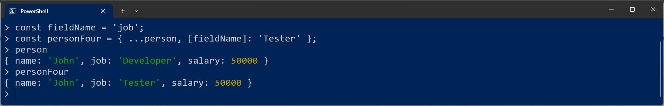 JavaScript - Objekt Kopie und Variable als Feldname