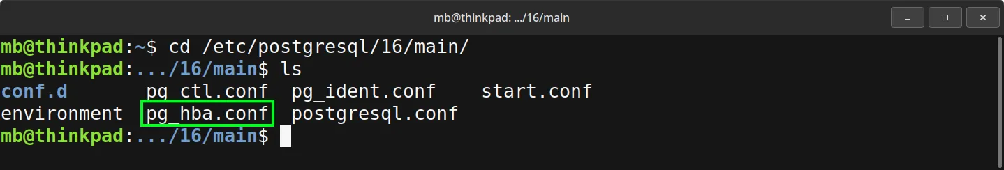 PostgreSQL - Konfigurationsdatei für Anmeldung