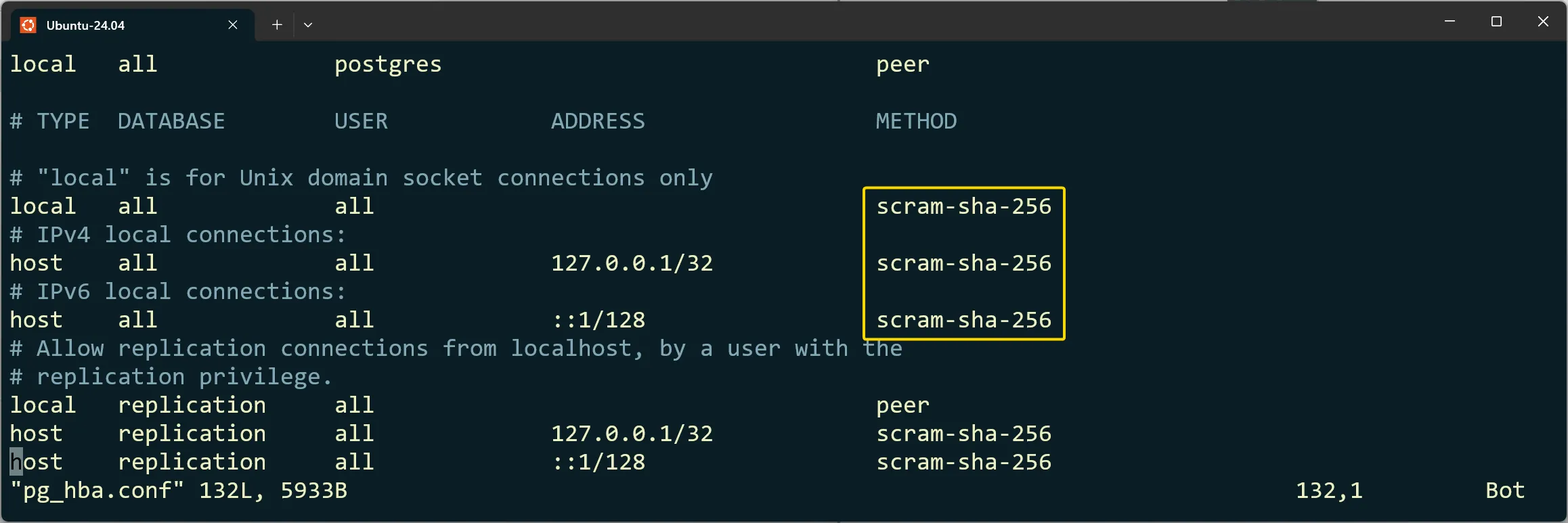 PostgreSQL - Konfigurationsdatei - Methode ändern