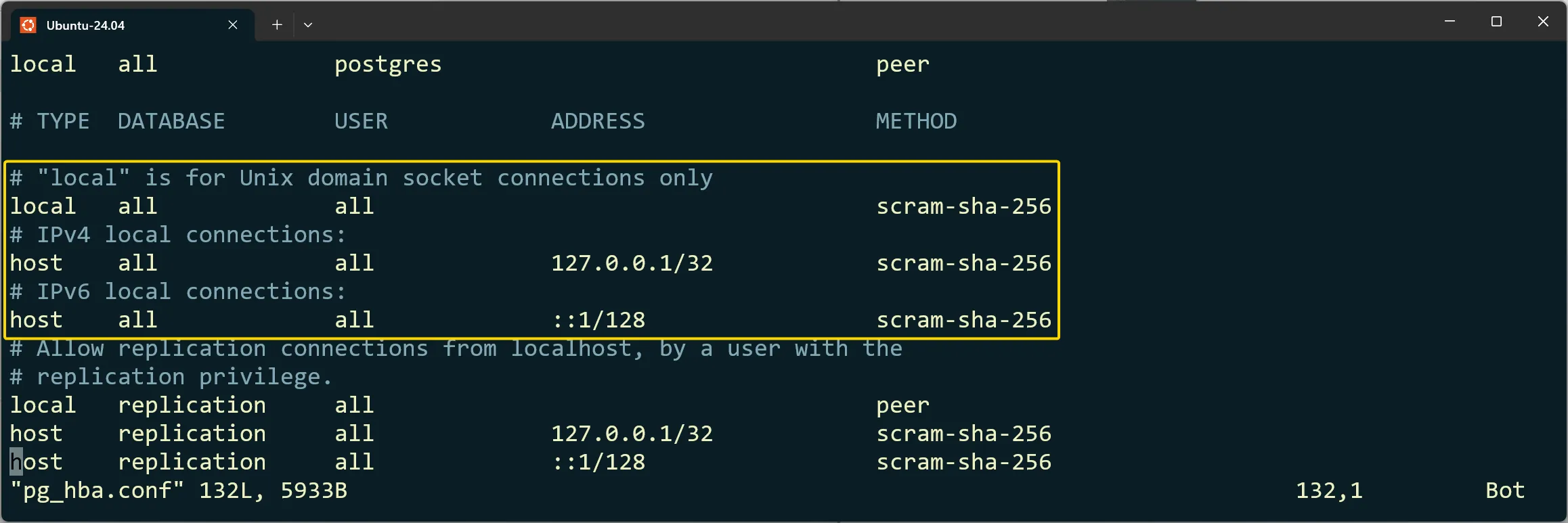 PostgreSQL - Konfigurationsdatei - relevate Stelle