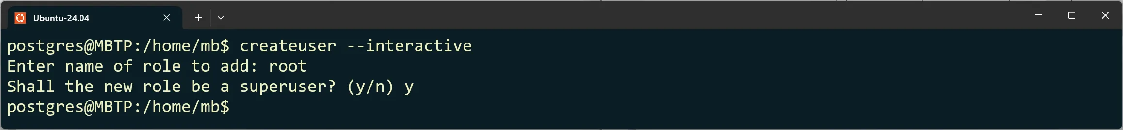 PostgreSQL - Neuen Benutzer erstellen