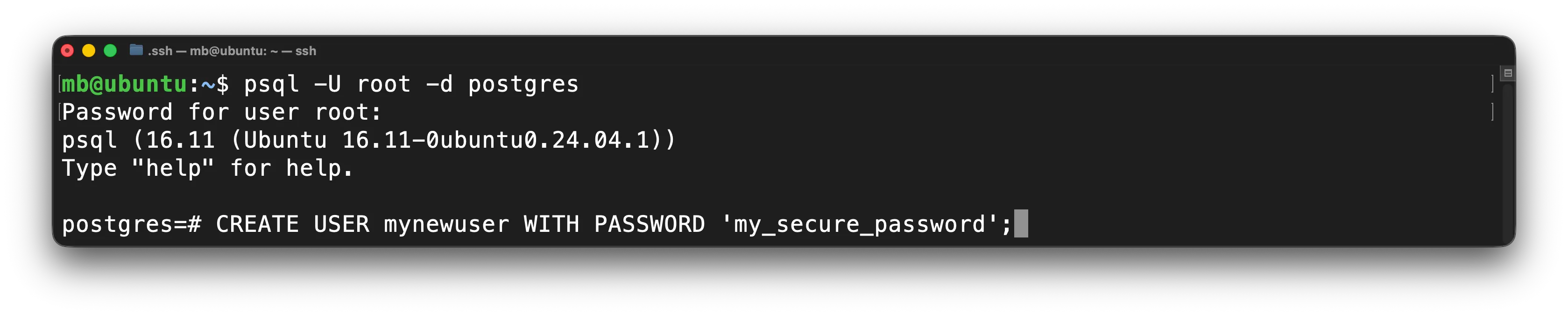 PostgreSQL - Neuen Benutzer erstellen