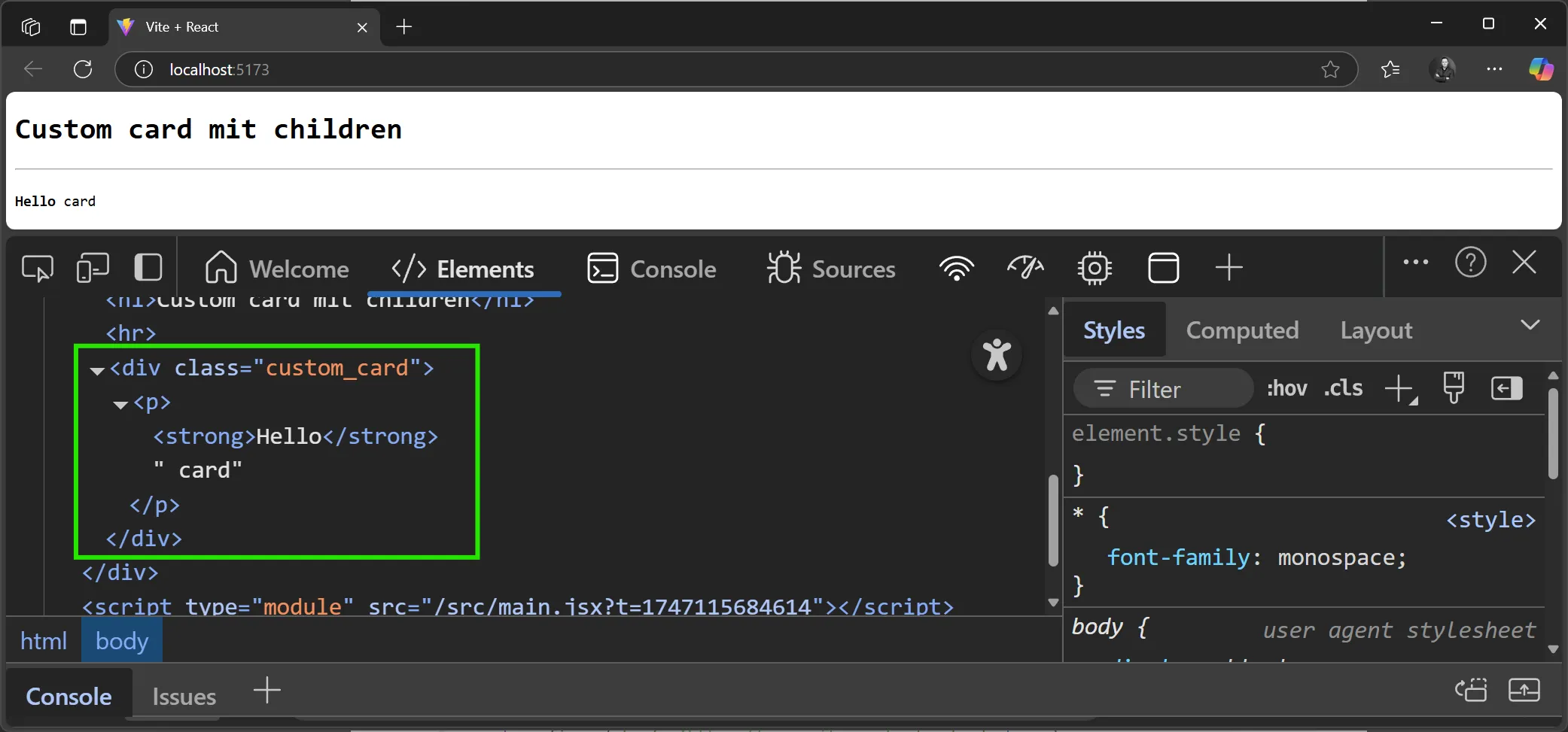 React Component - Props - children Beispiel