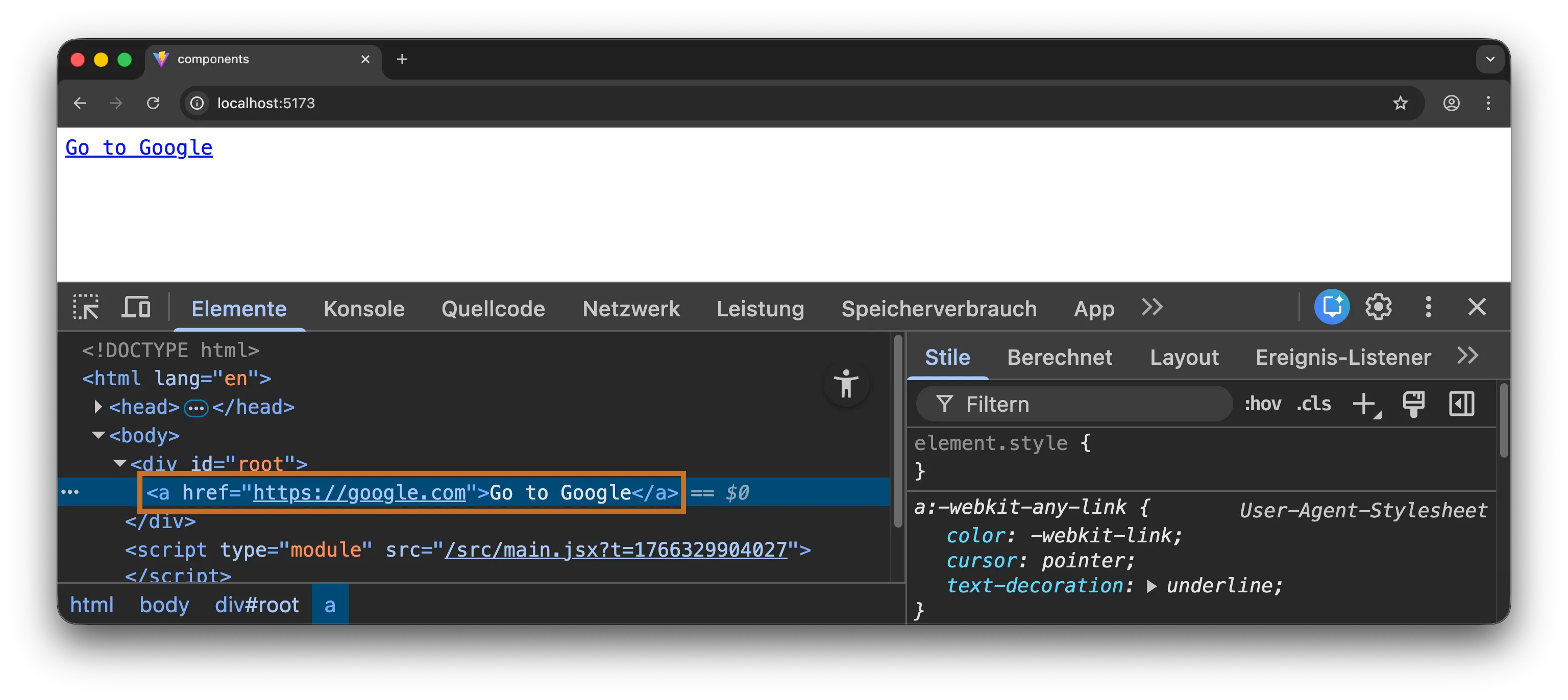 React Component - Create element without JSX