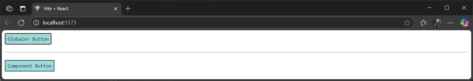 React Component - CSS Modules - Globaler und Component Button Beispiel