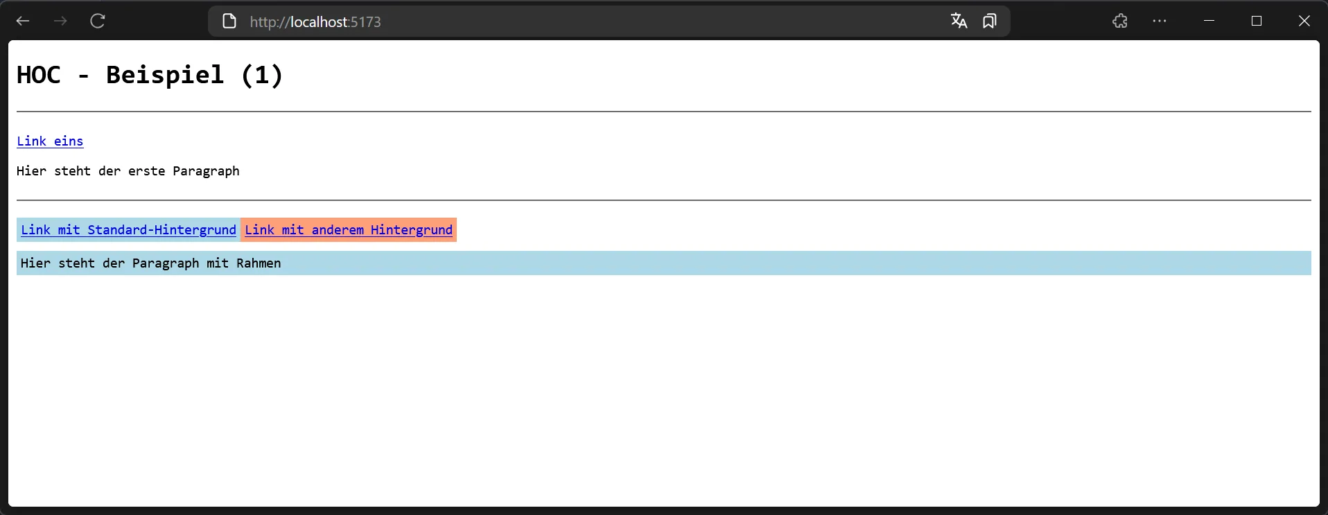 React HOC - Beispiel mit Stilen für Components