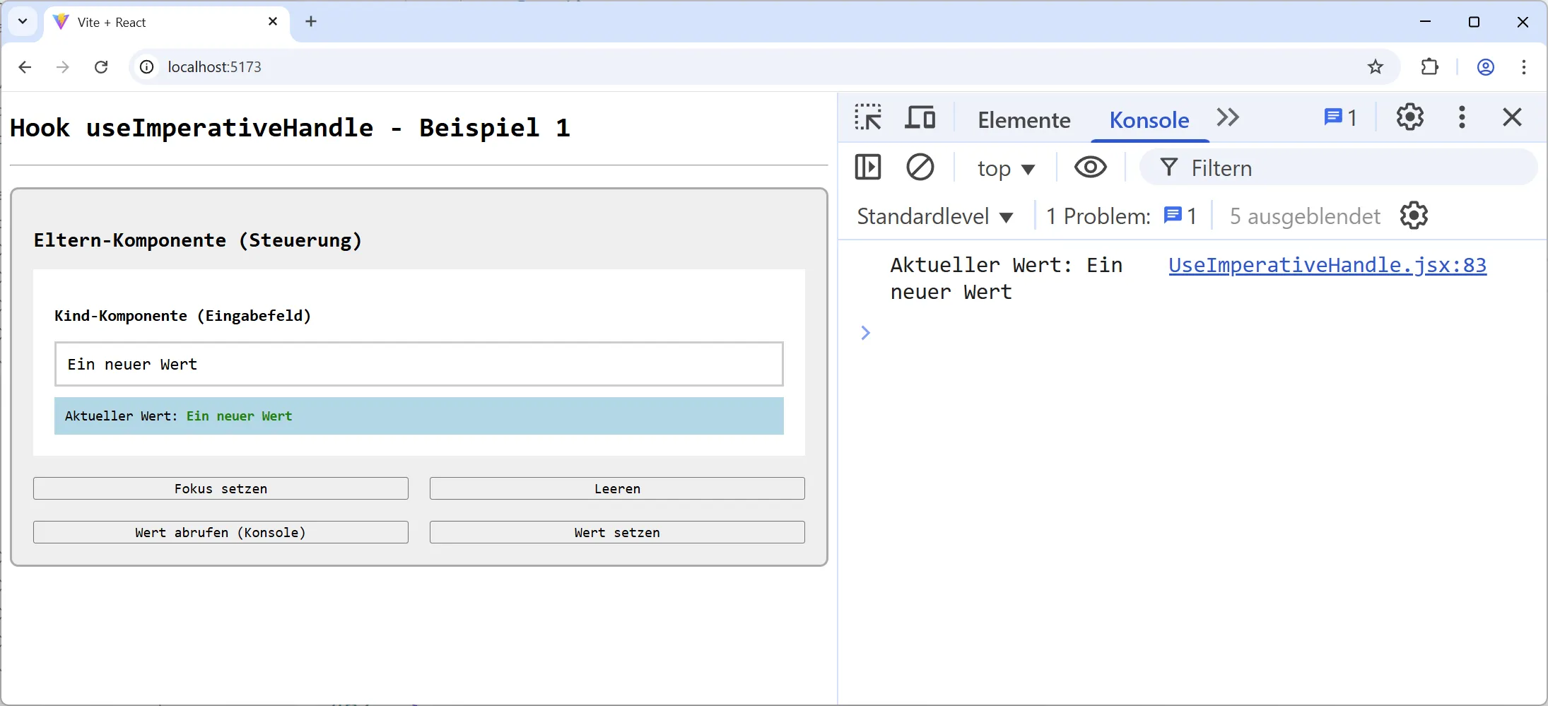 React Hook - useImperativeHandle - Beispiel 1