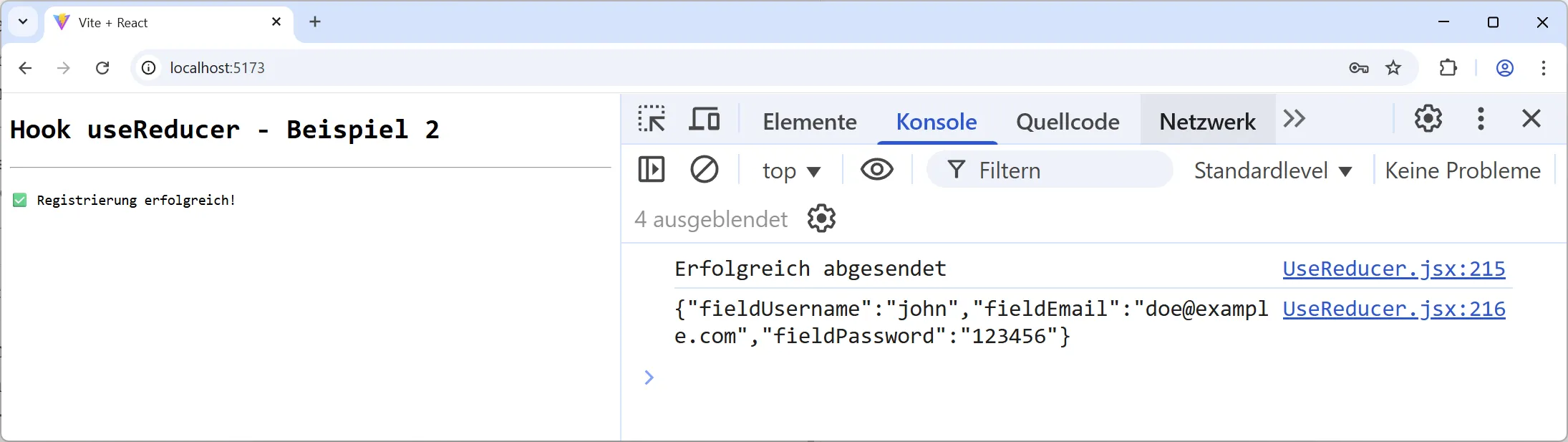 React Hook - useReducer - Beispiel 2