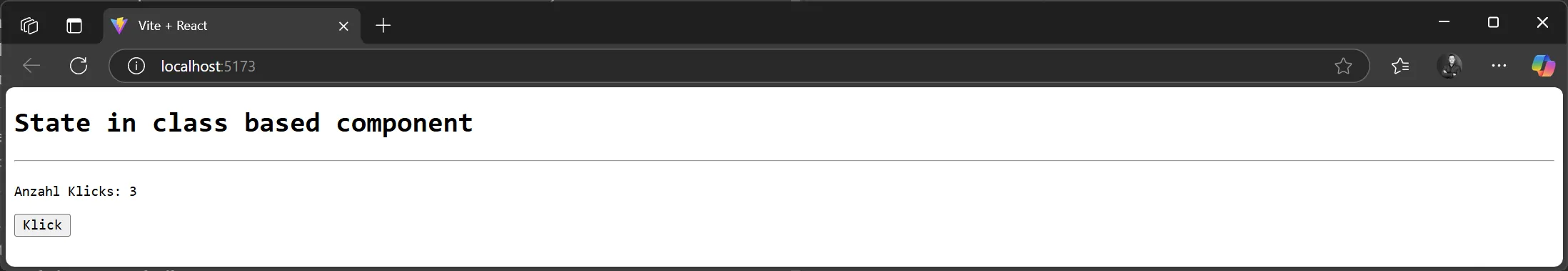 React State - State in class based component