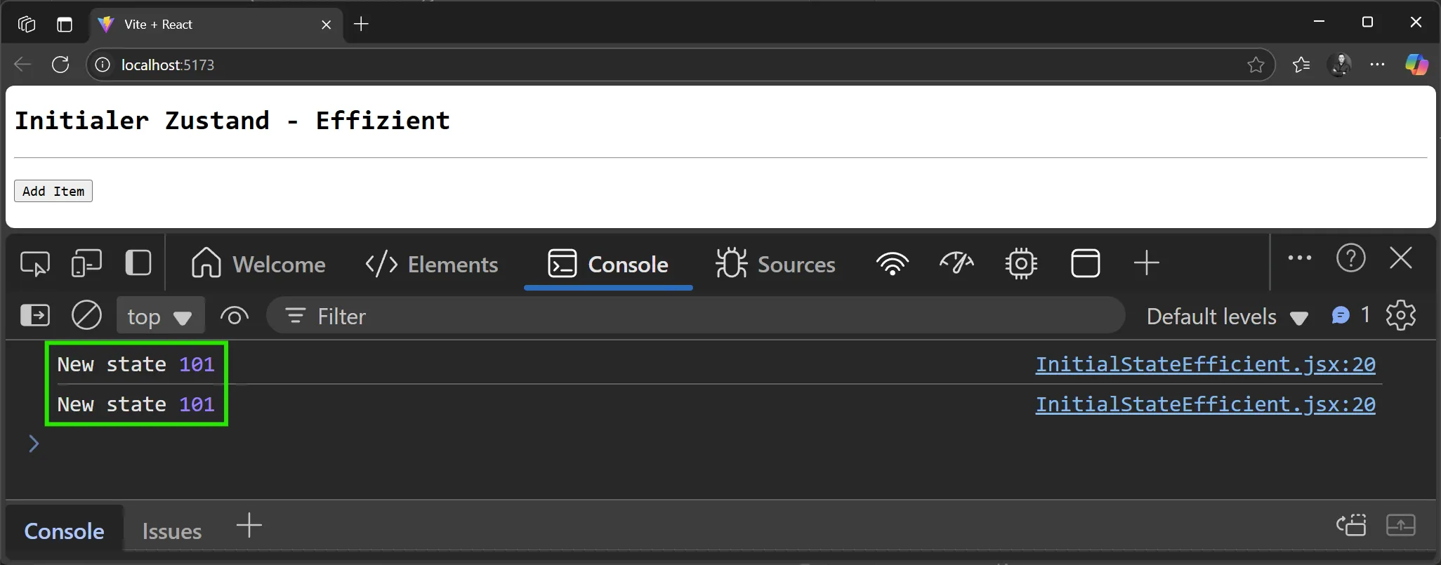 React State - Aktualisierte Werte beim Beispiel für effiziente Nutzung