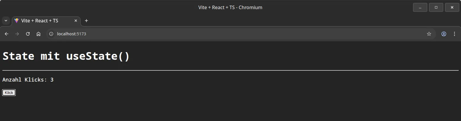 React State - useState Hook Beispiel