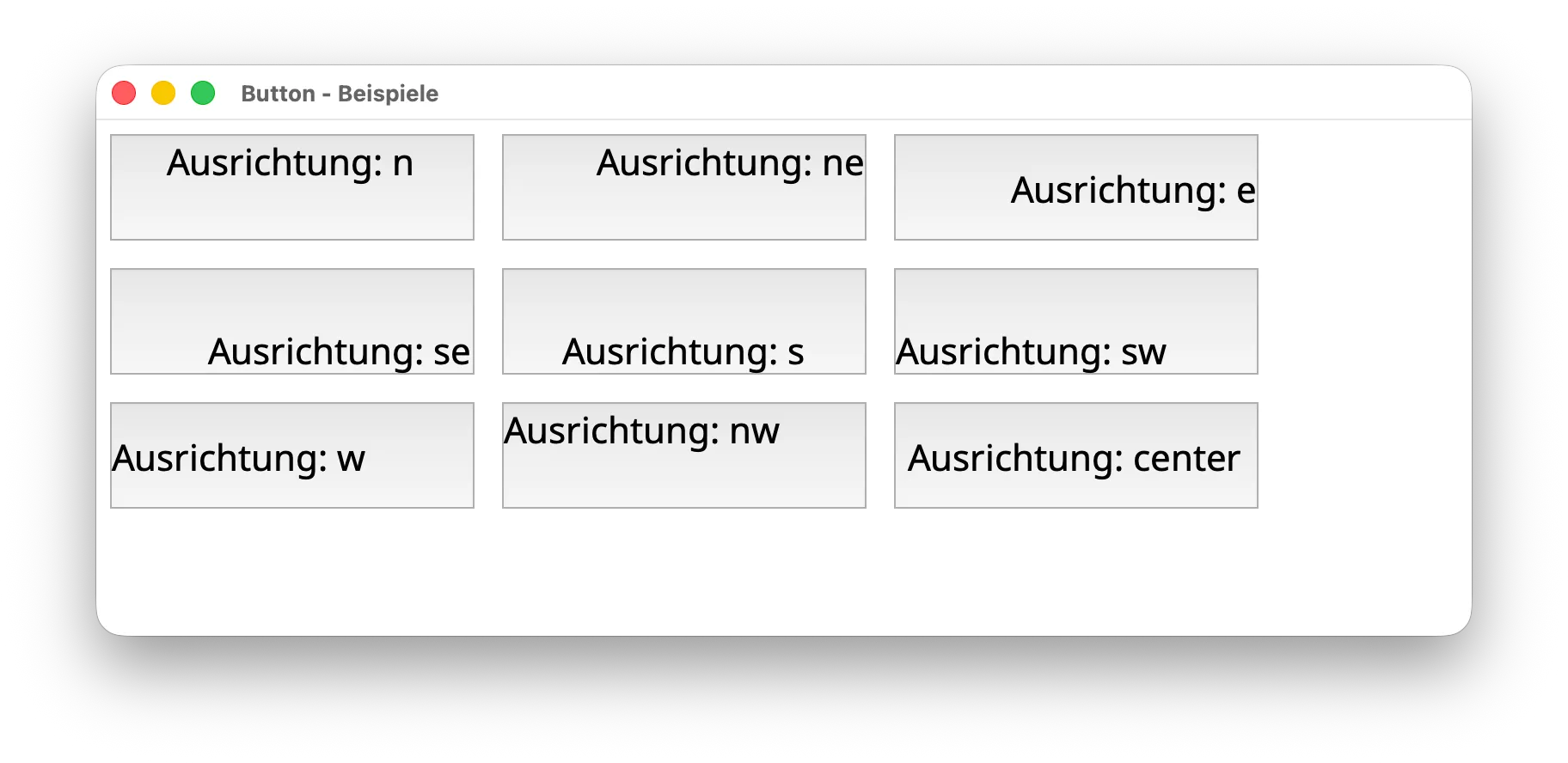 Tkinter - Button - Ausrichtung im Button