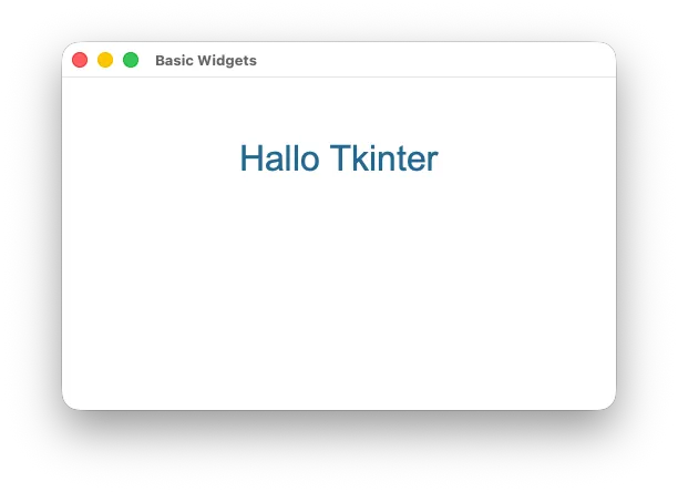 Tkinter - Basis Label Widget