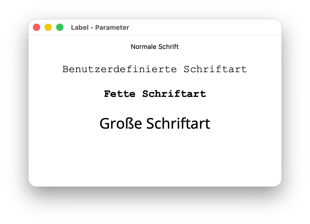 Tkinter - Label Parameter - font