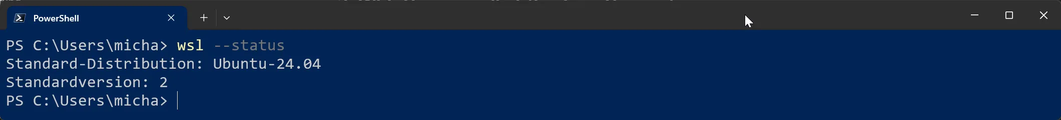 Windows 11 - WSL Version prüfen - Möglichkeit 2