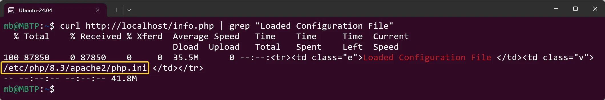 Ubuntu - Apache PHP INI Pfad
