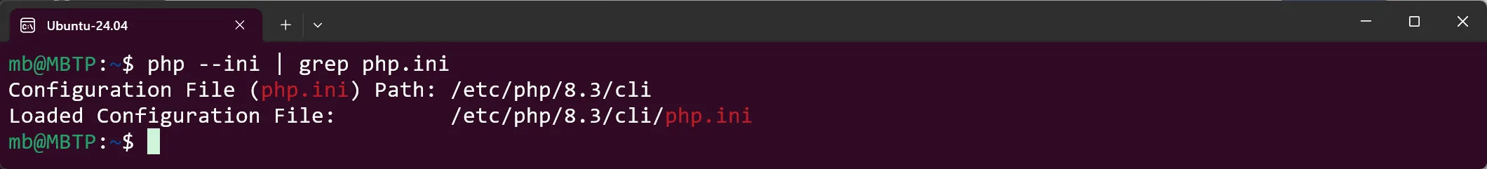 Ubuntu - CLI PHP INI Pfad